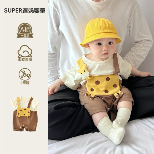 宝宝衣服夏装婴儿连体衣夏款超萌可爱动物造型短爬婴幼儿满月百天