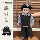 三件套分体 帅气男宝宝衣服春秋炸街款 一岁宝宝洋气时髦套装 秋韩版