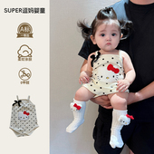 新生婴儿儿衣服夏薄款 甜美可爱小吊带哈衣满月服 女宝宝包屁衣夏装