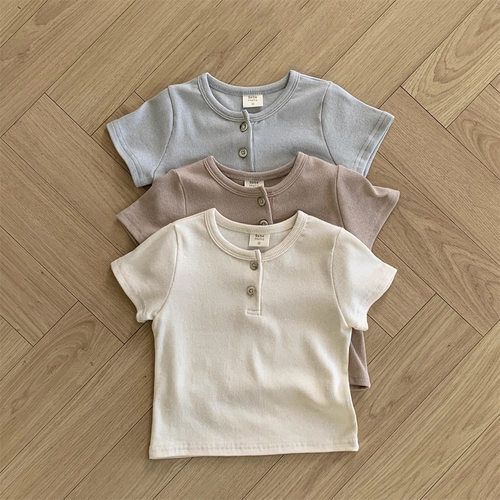 婴儿衣服夏季单品宝宝夏装圆领短袖上衣婴幼儿夏款T恤休闲服百天
