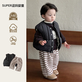 韩范潮男初冬加绒加厚卫衣裤 男孩酷帅冬装 套装 马甲分体三件套炸街