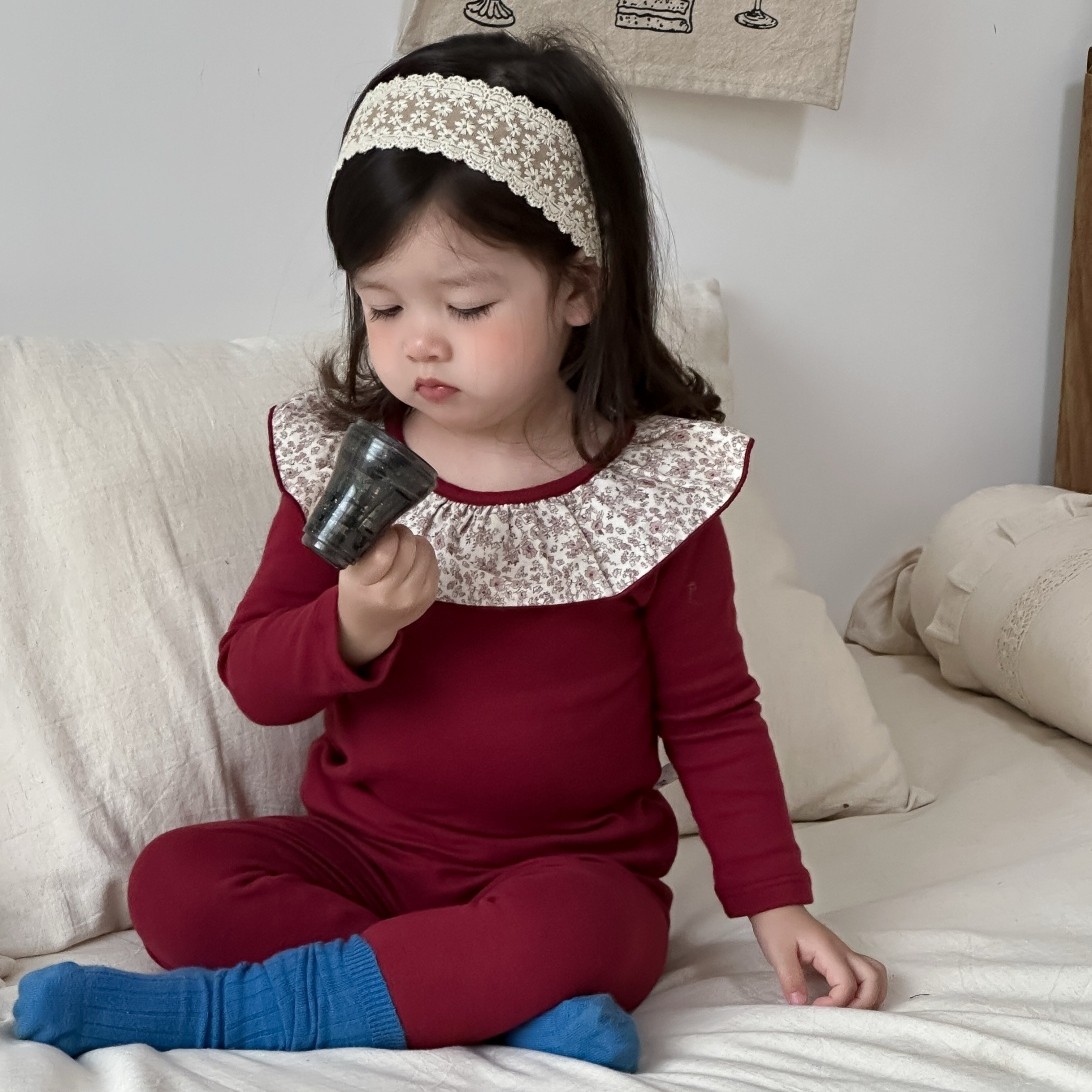 婴儿家居服套装2025新款秋冬季宝宝洋气时髦荷叶领上衣裤子两件套,童装/婴儿装/亲子装,家居服套装,淘宝优惠券,粉丝福利购,淘宝优惠卷