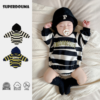 婴儿衣服春装男宝宝包屁衣春秋季超萌洋气婴幼儿外出连体衣春秋款