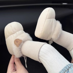 婴幼儿学步鞋冬季加厚保暖软底鞋2025新款宝宝不掉跟学前鞋防水鞋