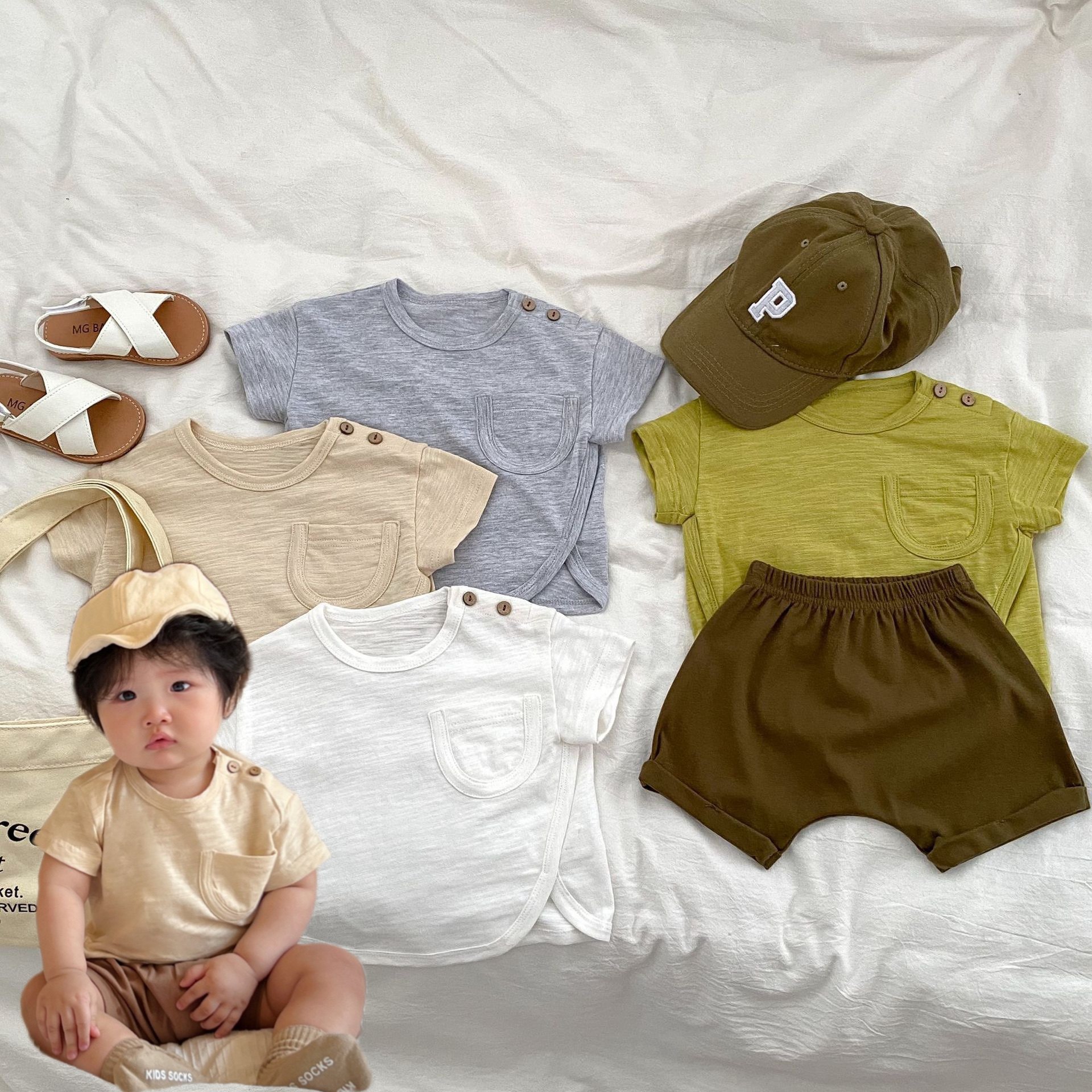 男童短袖T恤婴儿衣服夏装薄款透气圆领上衣男宝宝休闲可爱口袋t恤,童装/婴儿装/亲子装,T恤,淘宝优惠券,粉丝福利购,淘宝优惠卷