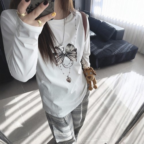 大码女装中长款长袖短袖t恤