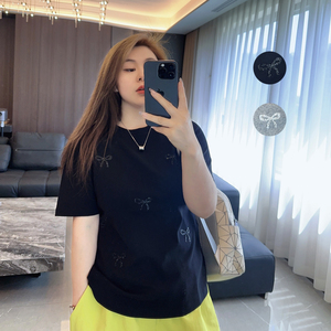 低调的闪耀 大码女装胖mm夏装新款2024年宽松遮肉显瘦短袖半袖t恤