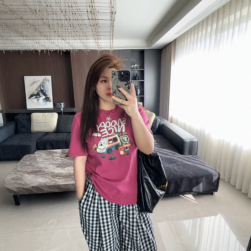 大码女装胖mm气质梅子短袖t恤