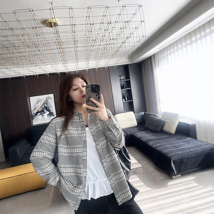 大码女装文艺风胖mm早春装新款2025年遮肉显瘦开衫衬衫长袖上衣