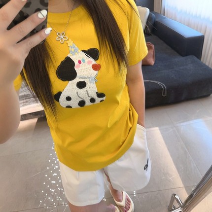 皇冠小汪 大码女装胖mm春夏装新款显瘦宽松短袖t恤上衣半袖打底