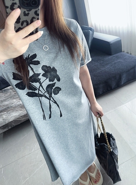 优雅简约2025年大码胖MM女装夏季新款温柔风宽松遮肉显瘦连衣裙子