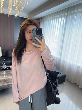 天鹅颈一字肩 大码女装胖mm2025年春夏新款T恤显瘦防晒衫