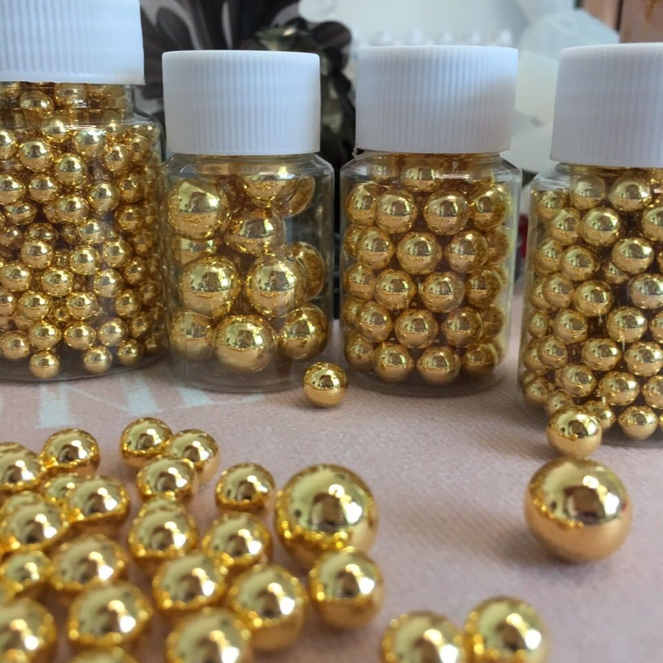 金色无孔手工配饰珠子