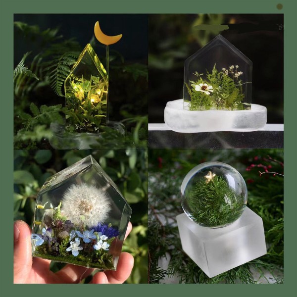 diy硅胶肥皂模具水晶滴胶立体干花小小房子摆件标本手工滴胶磨具