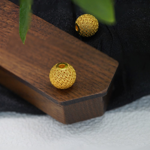 18k金古法花丝祥云珠百搭DIY配件