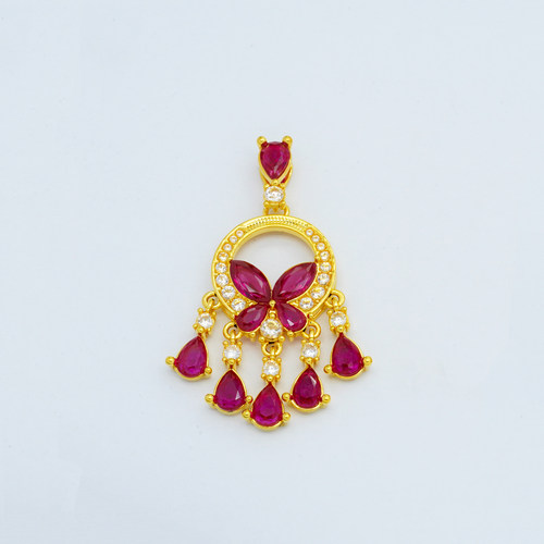 18k金铺梦网吊坠（红）【QL07312-1】