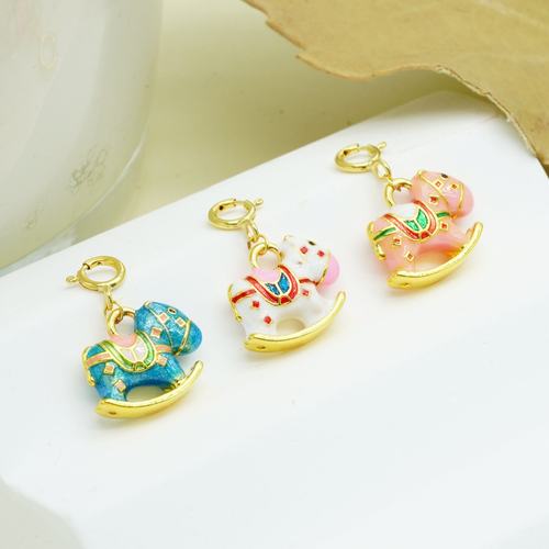 18k金珐琅木马小滴溜 （三色合集）【QL06950】