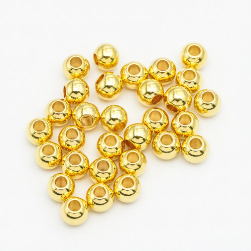 18k金光面小金珠DIY配件女