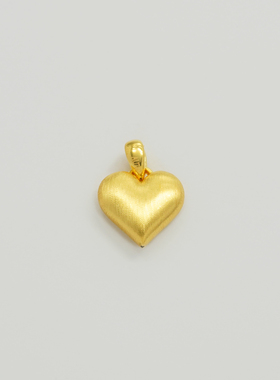 18k金爱心吊坠女款拉丝工艺轻奢百搭DIY项链手链配件【QL07399】