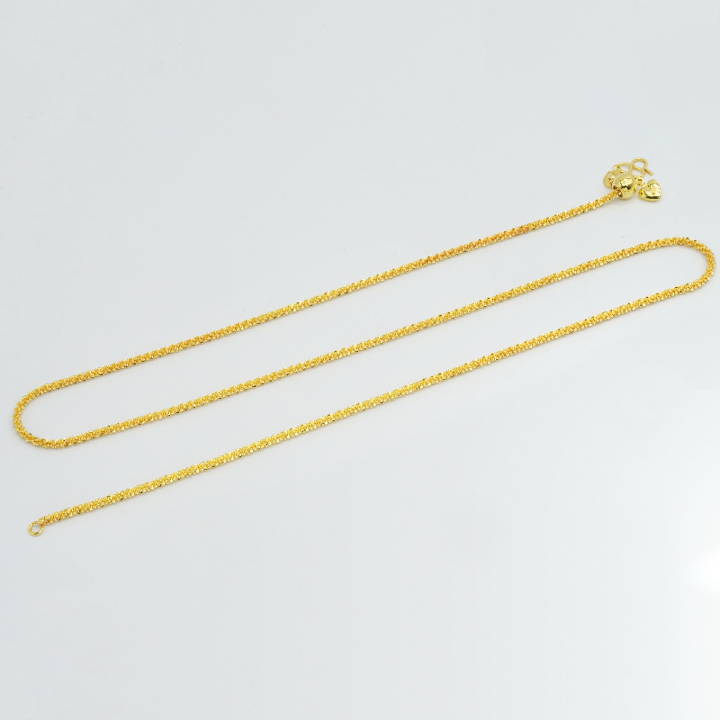 【店铺专属】18k金抽拉璀璨雪花链项链女素链不脱模【WT0497】