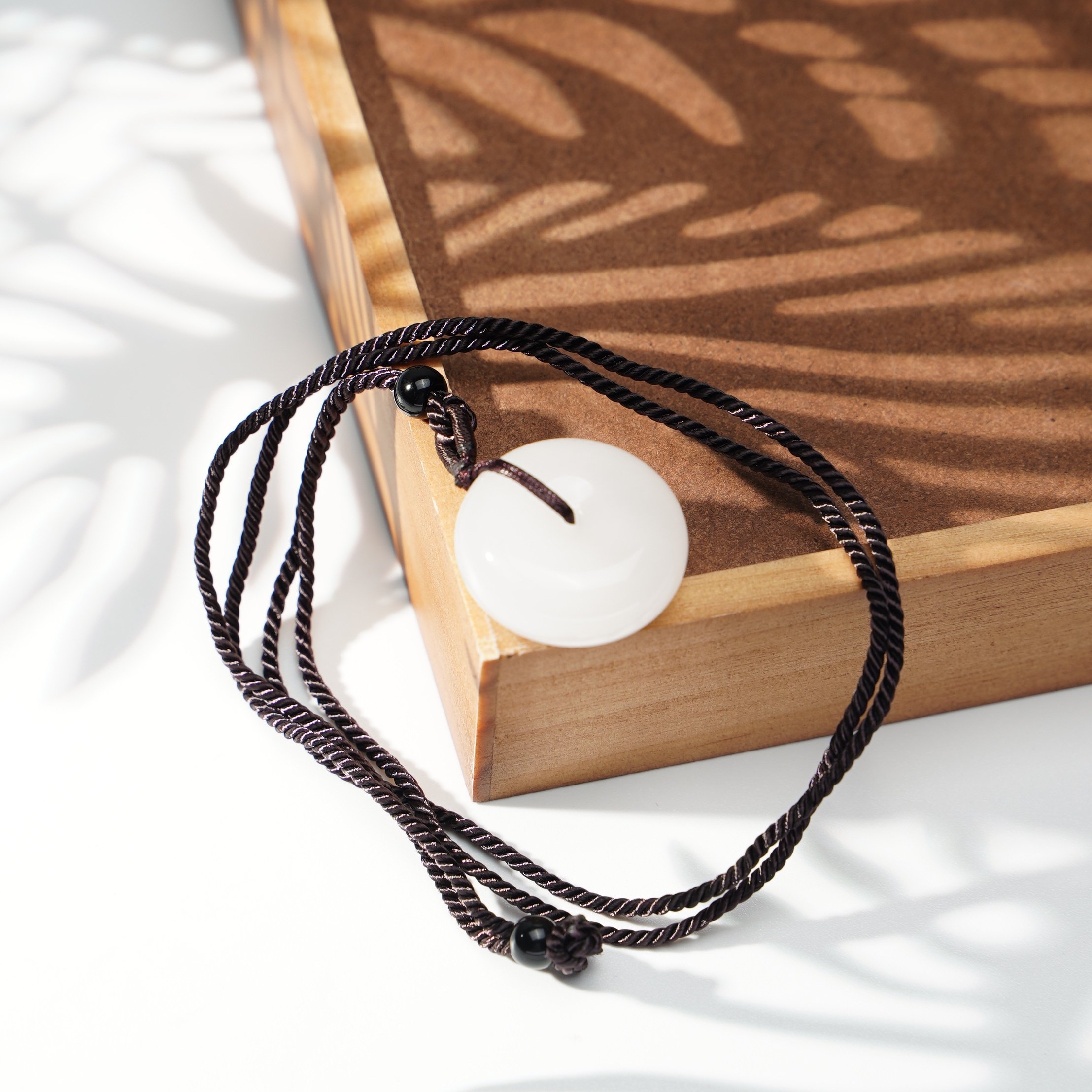 经典守护和田玉金丝玉平安扣项链