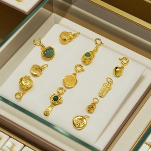 特价 18k金小提溜隔珠小金珠女款 时尚 百搭DIY项链手链配件合集 正品