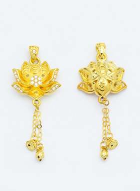 18k金莫桑莲花两世欢项链吊坠百搭DIY配件轻奢小众【QL07222】