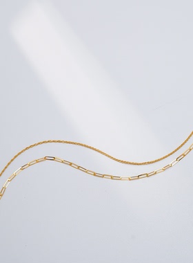 爆闪18k金AB麻绳链项链女轻奢小众高颜值百搭经典款【ql07287】