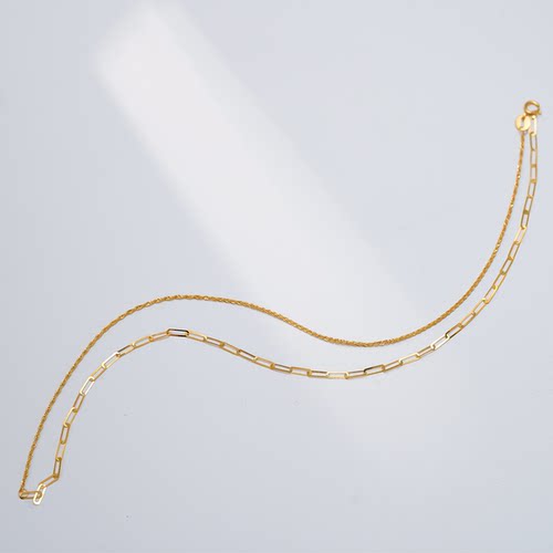 【店铺专属】18k金AB麻绳链项链轻奢小众高颜值经典款【ql07287】