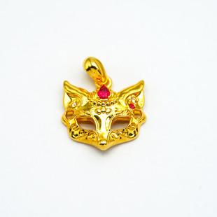 QL07182 18k金狐狸面具吊坠百搭DIY配件轻奢小众 店铺专属