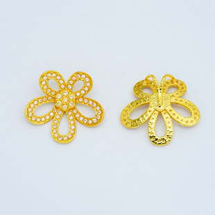 通体18k金格桑花项链吊坠女款百搭DIY配件轻奢高颜值QL07368-2