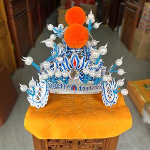 紫金冠太子帽戏帽子盔头姥爷帽元帅帽寺庙神像帽子元帅盔武将帽
