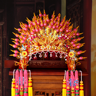 泰山奶奶凤冠黑妈妈王母娘娘观音帽子神明佛像帽五凤神像帽冠头饰