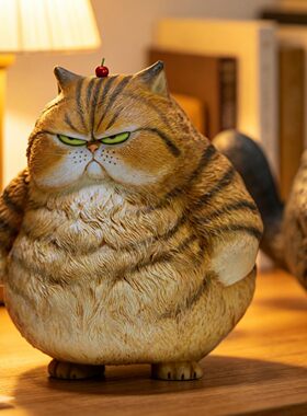 非现 JXK虎猫模型 胖猫咪虎皮仿真动物手办礼物场景潮玩桌面摆件