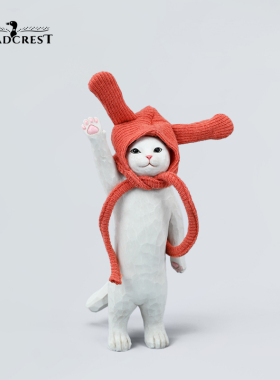 Headcrest木刻猫小野猫咪周边模型雕像手办仿真玩具桌面摆件礼品