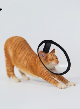 JXK 1/6伸懒腰的小猫模型猫咪周边橘猫手办桌面摆件高端礼物玩偶
