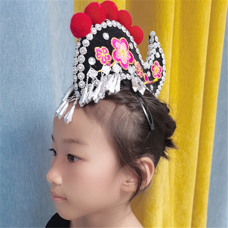 桃李杯舞蹈喊月亮头饰演出比赛女子独舞彝民族舞饰品定做道具包邮