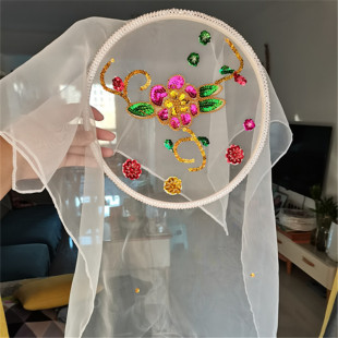 生机勃勃原创绣花绷飘逸抖音子颜古典舞蹈演出道具艺考比赛独群舞