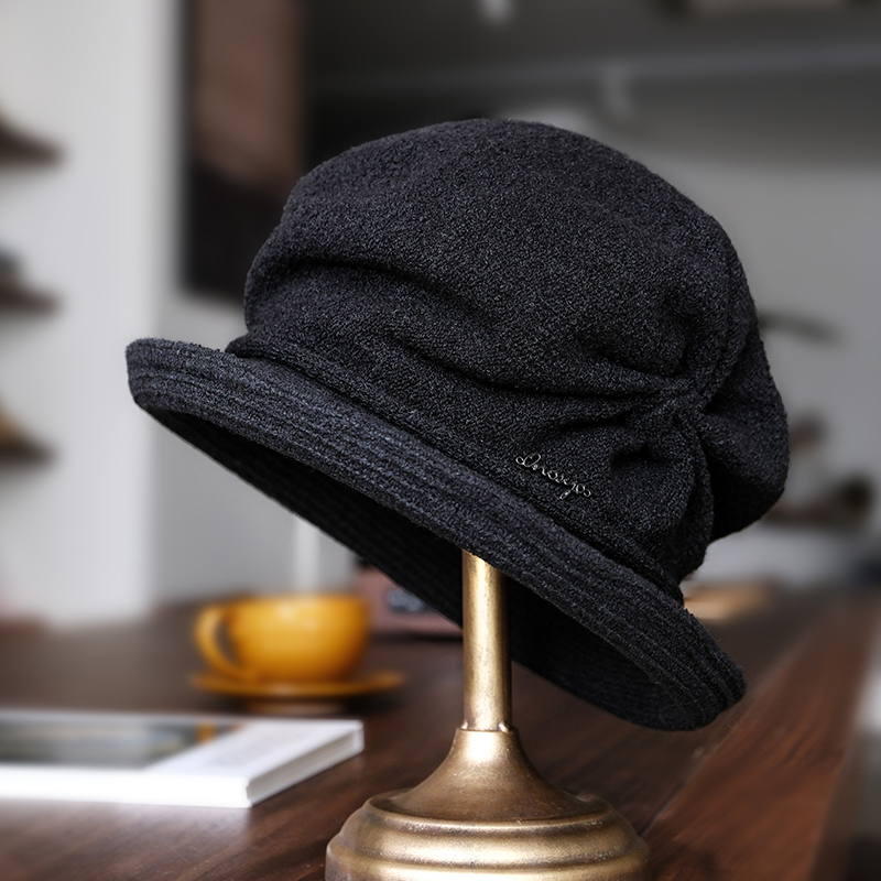 小野商麻曲纱肌理感大头盆帽