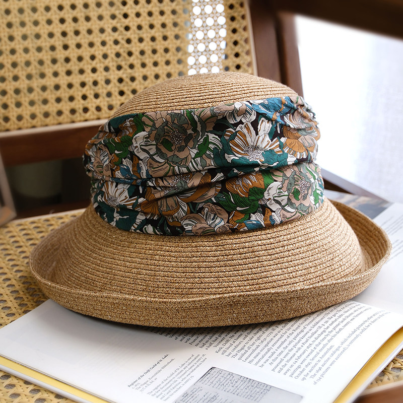 小野商 日本设计轻奢和纸盆帽卷边渔夫帽春夏女士草帽海边遮阳帽,服饰配件/皮带/帽子/围巾,帽子,淘宝优惠券,粉丝福利购,淘宝优惠卷