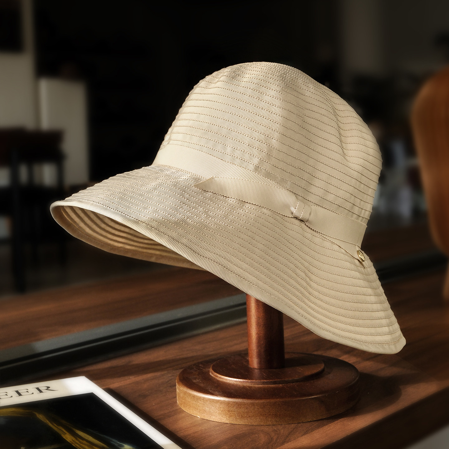 小野商 超轻度假风日系休闲渔夫帽女春夏季宽檐防晒遮阳帽可折叠