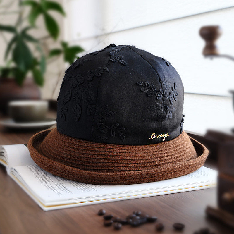 小野商国风丝质立体绣盆帽