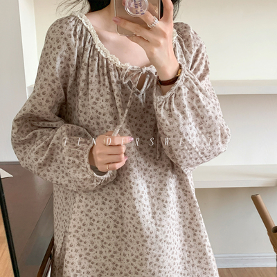 法式复古甜美双层纱睡衣