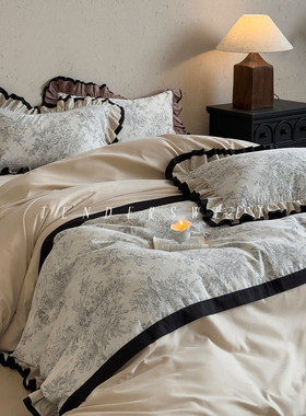 Minority｜云感加厚秋冬新款纯棉磨毛四件套复古轻奢全棉床上用品