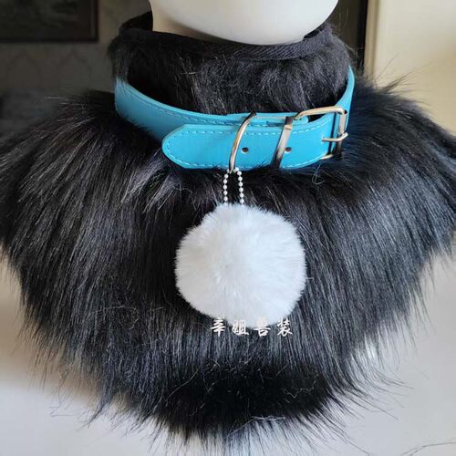 兽装项圈加大铃铛皮革材质加宽加大多色可选福瑞furry配件二次元