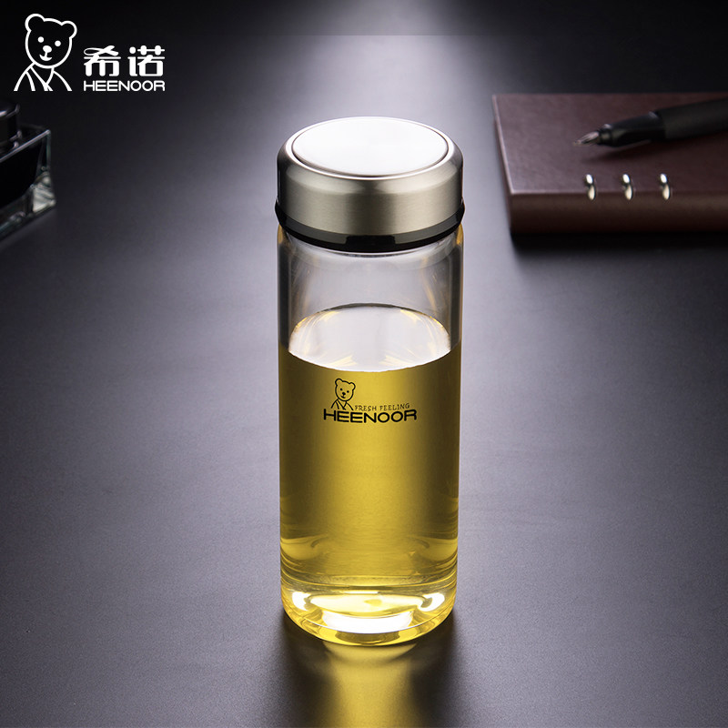 希诺单层便携加厚带盖车载泡茶杯