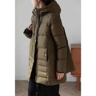 去同质化！日本贵牌小众设计师款双层斗篷廓形加厚中长款羽绒服女