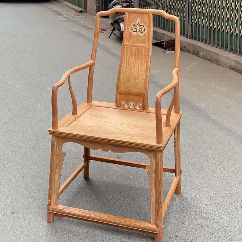 包邮 缅甸花梨南宫椅单张 大果紫檀圈椅 明清传统榫卯红木家具