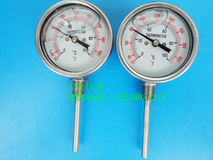 。60MM直立式,全不锈钢充油耐震温度计,充油耐震双金属温度计