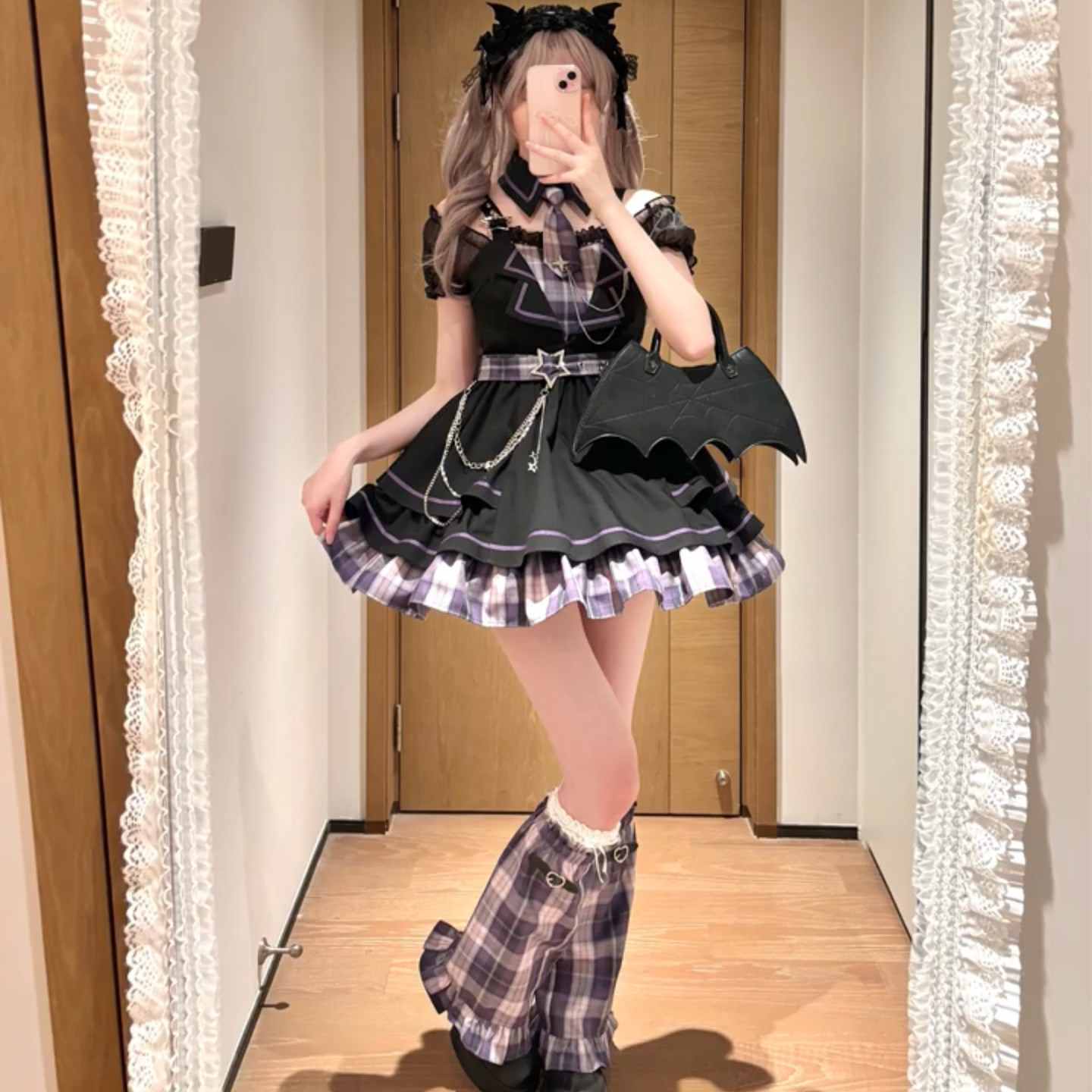 黑紫甜妹日系学院风打歌服洛丽塔